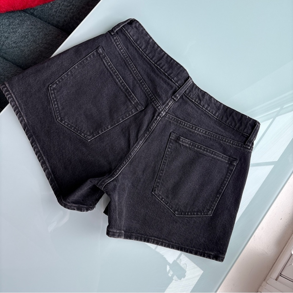 A&F Curve Love Mid Rise A-Line Denim Shorts - Washed Black - Worn Once! - Picture 3 of 8